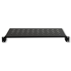 RIPIANO PER ARMADIO 19" 1 UNITA' PROFONDITA' 200 MM. (UNIVERSALE) 2 ATTACCHI (FRONTALI) COLORE NERO