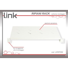 RIPIANO PER ARMADIO 19" 1 UNITA' PROFONDITA' 250 MM. (UNIVERSALE) COLORE GRIGIO