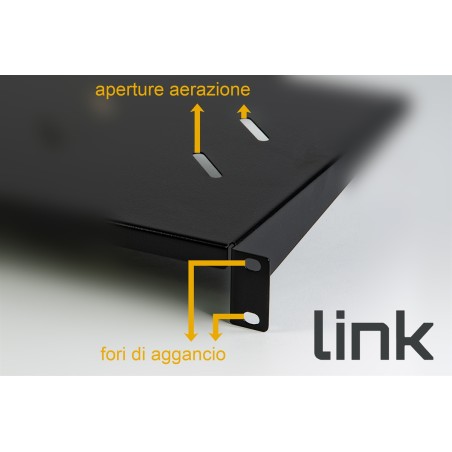 RIPIANO PER ARMADIO 19" 1 UNITA' PROFONDITA' 250 MM. (UNIVERSALE) COLORE NERO