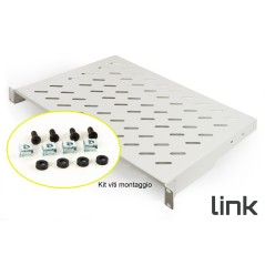 RIPIANO PER ARMADIO 19" 1 UNITA' PROFONDITA' 300 MM. (UNIVERSALE) 2 ATTACCHI (FRONTALI) COLORE GRIGIO