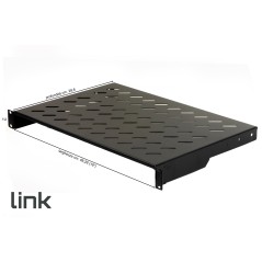 RIPIANO PER ARMADIO 19" 1 UNITA' PROFONDITA' 300 MM. (UNIVERSALE) 2 ATTACCHI (FRONTALI) COLORE NERO