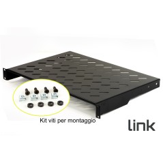 RIPIANO PER ARMADIO 19" 1 UNITA' PROFONDITA' 300 MM. (UNIVERSALE) 2 ATTACCHI (FRONTALI) COLORE NERO