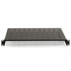 RIPIANO PER ARMADIO 19" 1 UNITA' PROFONDITA' 300 MM. (UNIVERSALE) 2 ATTACCHI (FRONTALI) COLORE NERO
