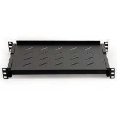 RIPIANO PER ARMADIO RACK 19" ALLUNGABILE 350 MM CON 4 AGGANCI NERO
