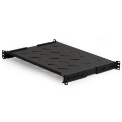 RIPIANO PER ARMADIO RACK 19" ALLUNGABILE 350 MM CON 4 AGGANCI NERO