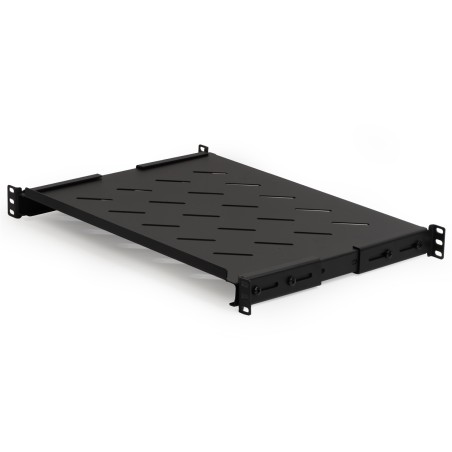 RIPIANO PER ARMADIO RACK 19" ALLUNGABILE 350 MM CON 4 AGGANCI NERO