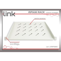 RIPIANO PER ARMADIO 19" 1 UNITA' PROFONDITA' 350 MM. (UNIVERSALE) COLORE GRIGIO