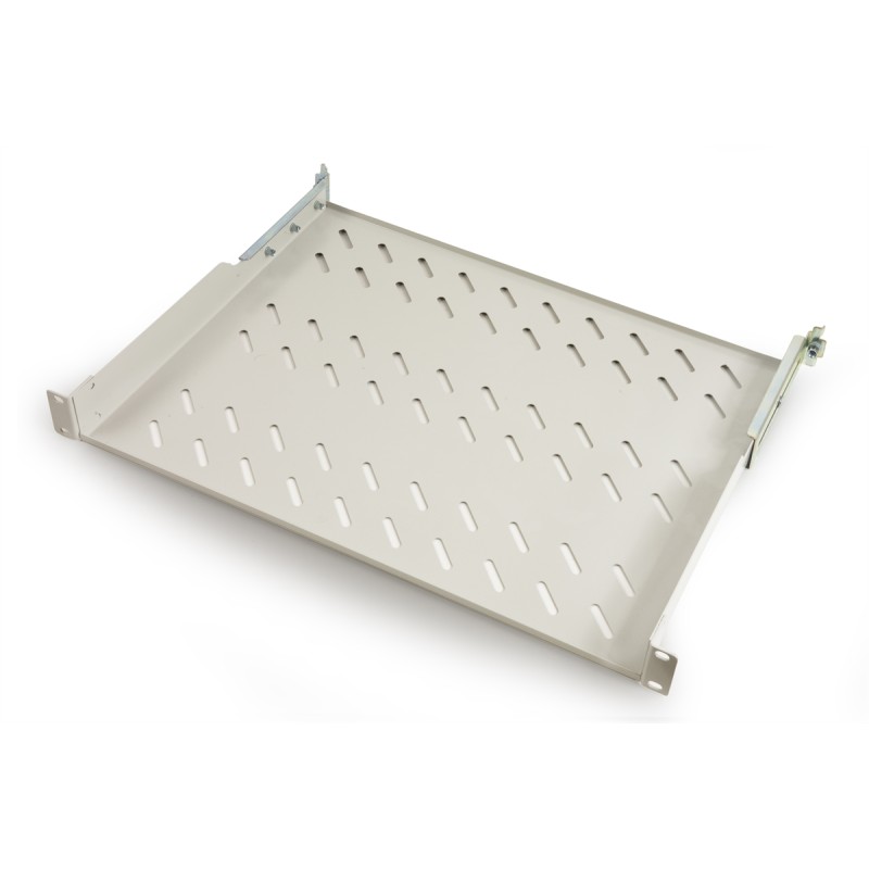 RIPIANO PER ARMADIO 19" 1 UNITA' PROFONDITA' 350 MM. (UNIVERSALE) 4 ATTACCHI (FRONTALE+POSTERIORE) COLORE GRIGIO