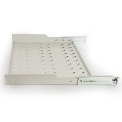 RIPIANO PER ARMADIO 19" 1 UNITA' PROFONDITA' 350 MM. (UNIVERSALE) 4 ATTACCHI (FRONTALE+POSTERIORE) COLORE GRIGIO