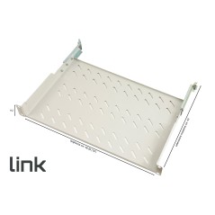 RIPIANO PER ARMADIO 19" 1 UNITA' PROFONDITA' 350 MM. (UNIVERSALE) 4 ATTACCHI (FRONTALE+POSTERIORE) COLORE GRIGIO