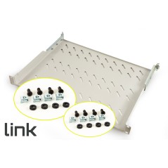 RIPIANO PER ARMADIO 19" 1 UNITA' PROFONDITA' 350 MM. (UNIVERSALE) 4 ATTACCHI (FRONTALE+POSTERIORE) COLORE GRIGIO
