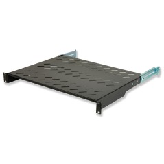 RIPIANO PER ARMADIO 19" 1 UNITA' PROFONDITA' 350 MM. (UNIVERSALE) 4 ATTACCHI (FRONTALE+POSTERIORE) COLORE NERO