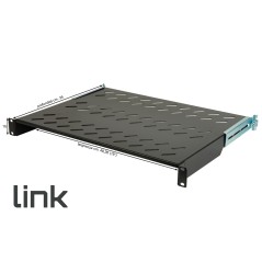 RIPIANO PER ARMADIO 19" 1 UNITA' PROFONDITA' 350 MM. (UNIVERSALE) 4 ATTACCHI (FRONTALE+POSTERIORE) COLORE NERO