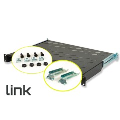 RIPIANO PER ARMADIO 19" 1 UNITA' PROFONDITA' 350 MM. (UNIVERSALE) 4 ATTACCHI (FRONTALE+POSTERIORE) COLORE NERO