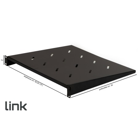RIPIANO PER ARMADIO 19" 1 UNITA' PROFONDITA' 350 MM. (UNIVERSALE) COLORE NERO