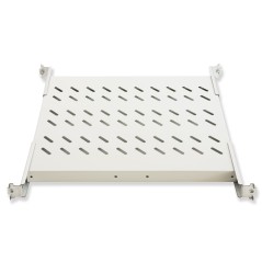 RIPIANO UNIVERSALE PER ARMADIO RACK 19" ALLUNGABILE 370-450 MM CON 4 AGGANCI GRIGIO
