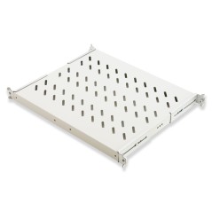 RIPIANO UNIVERSALE PER ARMADIO RACK 19" ALLUNGABILE 370-450 MM CON 4 AGGANCI GRIGIO