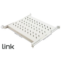 RIPIANO UNIVERSALE PER ARMADIO RACK 19" ALLUNGABILE 370-450 MM CON 4 AGGANCI GRIGIO
