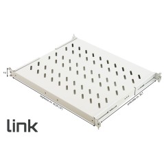 RIPIANO UNIVERSALE PER ARMADIO RACK 19" ALLUNGABILE 370-450 MM CON 4 AGGANCI GRIGIO