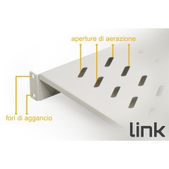 RIPIANO PER ARMADIO 19" 2 UNITA' PROFONDITA' 400 MM. (UNIVERSALE) COLORE GRIGIO