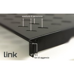 RIPIANO PER ARMADIO 19" 2 UNITA' PROFONDITA' 400 MM. (UNIVERSALE) COLORE NERO