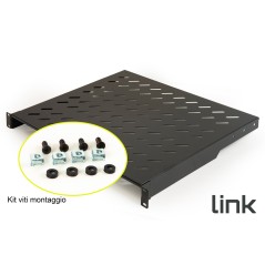 RIPIANO PER ARMADIO 19" 2 UNITA' PROFONDITA' 400 MM. (UNIVERSALE) COLORE NERO