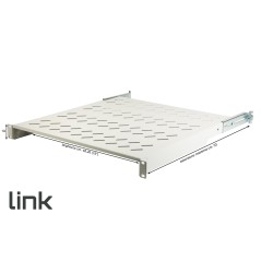 RIPIANO PER ARMADIO 19" 1 UNITA' PROFONDITA' 450 MM. (UNIVERSALE) 4 ATTACCHI (FRONTALE+POSTERIORE) COLORE GRIGIO