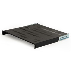 RIPIANO PER ARMADIO 19" 1 UNITA' PROFONDITA' 450 MM. (UNIVERSALE) 4 ATTACCHI (FRONTALE+POSTERIORE) COLORE NERO
