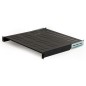 RIPIANO PER ARMADIO 19" 1 UNITA' PROFONDITA' 450 MM. (UNIVERSALE) 4 ATTACCHI (FRONTALE+POSTERIORE) COLORE NERO