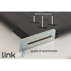 RIPIANO PER ARMADIO 19" 1 UNITA' PROFONDITA' 450 MM. (UNIVERSALE) 4 ATTACCHI (FRONTALE+POSTERIORE) COLORE NERO