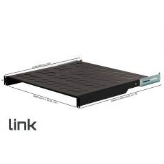 RIPIANO PER ARMADIO 19" 1 UNITA' PROFONDITA' 450 MM. (UNIVERSALE) 4 ATTACCHI (FRONTALE+POSTERIORE) COLORE NERO