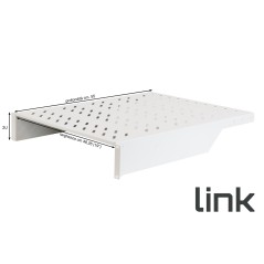 RIPIANO PER ARMADIO 19" 2 UNITA' PROFONDITA' 550 MM. (UNIVERSALE) 2 ATTACCHI (FRONTALI) COLORE GRIGIO