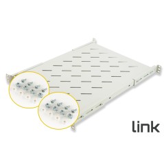 RIPIANO PER ARMADIO RACK 19" ALLUNGABILE 550 MM CON 4 AGGANCI GRIGIO