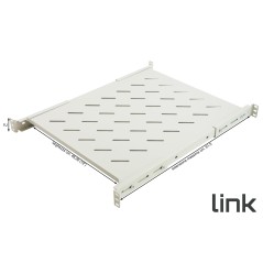 RIPIANO PER ARMADIO RACK 19" ALLUNGABILE 550 MM CON 4 AGGANCI GRIGIO