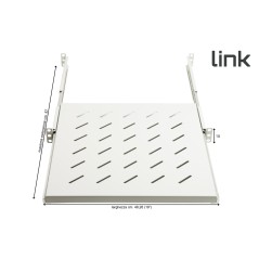RIPIANO UNIVERSALE PER ARMADIO RACK 19" ESTRAIBILE SU BINARI TELESCOPICI 1 UNITA' GRIGIO 550MM.