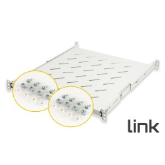 RIPIANO UNIVERSALE PER ARMADIO RACK 19" ESTRAIBILE SU BINARI TELESCOPICI 1 UNITA' GRIGIO 550MM.