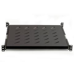 RIPIANO UNIVERSALE PER ARMADIO RACK 19" ESTRAIBILE SU BINARI TELESCOPICI 1 UNITA' NERO 550MM.