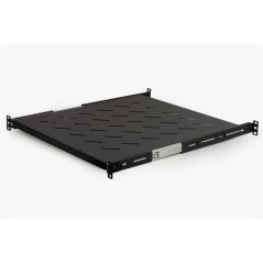 RIPIANO UNIVERSALE PER ARMADIO RACK 19" ESTRAIBILE SU BINARI TELESCOPICI 1 UNITA' NERO 550MM.