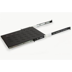 RIPIANO UNIVERSALE PER ARMADIO RACK 19" ESTRAIBILE SU BINARI TELESCOPICI 1 UNITA' NERO 550MM.