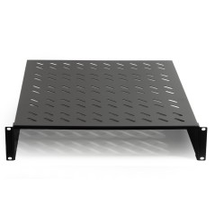 RIPIANO PER ARMADIO 19" 2 UNITA' PROFONDITA' 550 MM. (UNIVERSALE) 2 ATTACCHI (FRONTALI) COLORE NERO