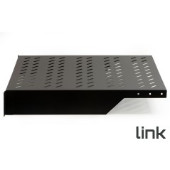 RIPIANO PER ARMADIO 19" 2 UNITA' PROFONDITA' 550 MM. (UNIVERSALE) 2 ATTACCHI (FRONTALI) COLORE NERO