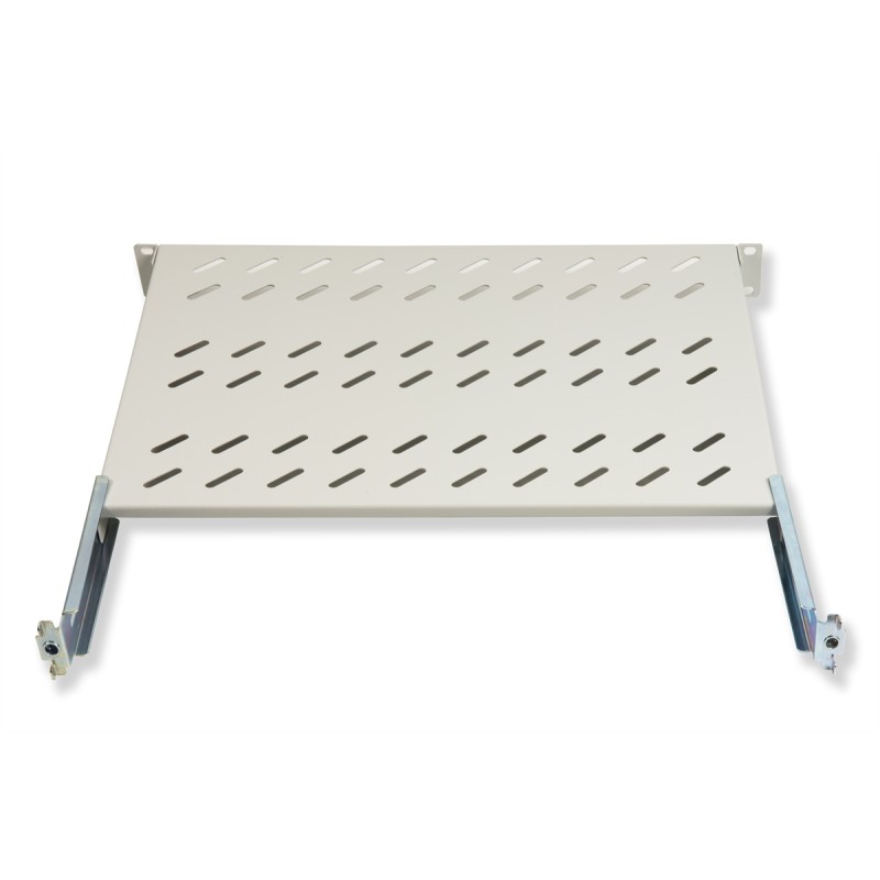 RIPIANO UNIVERSALE PER ARMADIO RACK 19" ALLUNGABILE 570 MM CON 4 AGGANCI GRIGIO