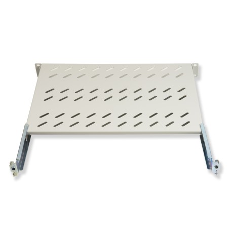 RIPIANO UNIVERSALE PER ARMADIO RACK 19" ALLUNGABILE 570 MM CON 4 AGGANCI GRIGIO