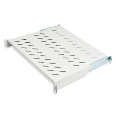 RIPIANO UNIVERSALE PER ARMADIO RACK 19" ALLUNGABILE 570 MM CON 4 AGGANCI GRIGIO