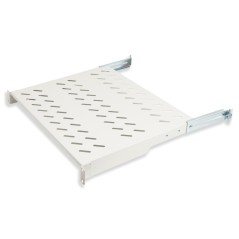 RIPIANO UNIVERSALE PER ARMADIO RACK 19" ALLUNGABILE 570 MM CON 4 AGGANCI GRIGIO