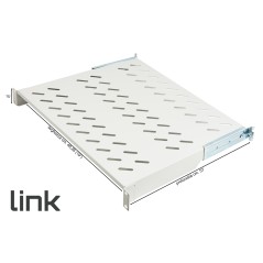 RIPIANO UNIVERSALE PER ARMADIO RACK 19" ALLUNGABILE 570 MM CON 4 AGGANCI GRIGIO