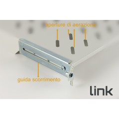 RIPIANO UNIVERSALE PER ARMADIO RACK 19" ALLUNGABILE 570 MM CON 4 AGGANCI GRIGIO