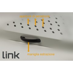 RIPIANO UNIVERSALE PER ARMADIO RACK 19" ESTRAIBILE SU BINARI TELESCOPICI 1 UNITA' GRIGIO 570 MM.