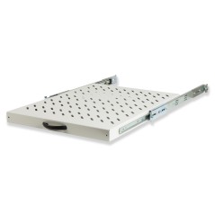 RIPIANO UNIVERSALE PER ARMADIO RACK 19" ESTRAIBILE SU BINARI TELESCOPICI 1 UNITA' GRIGIO 570 MM.