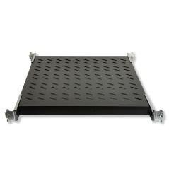 RIPIANO UNIVERSALE PER ARMADIO RACK 19" ALLUNGABILE 570 MM CON 4 AGGANCI NERO